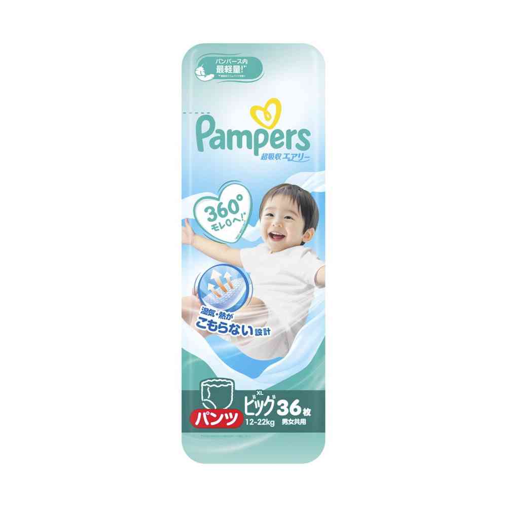 P&G パンパース 超吸収エアリー パンツ ビッグ（12-22kg） 36枚   [4個セット]