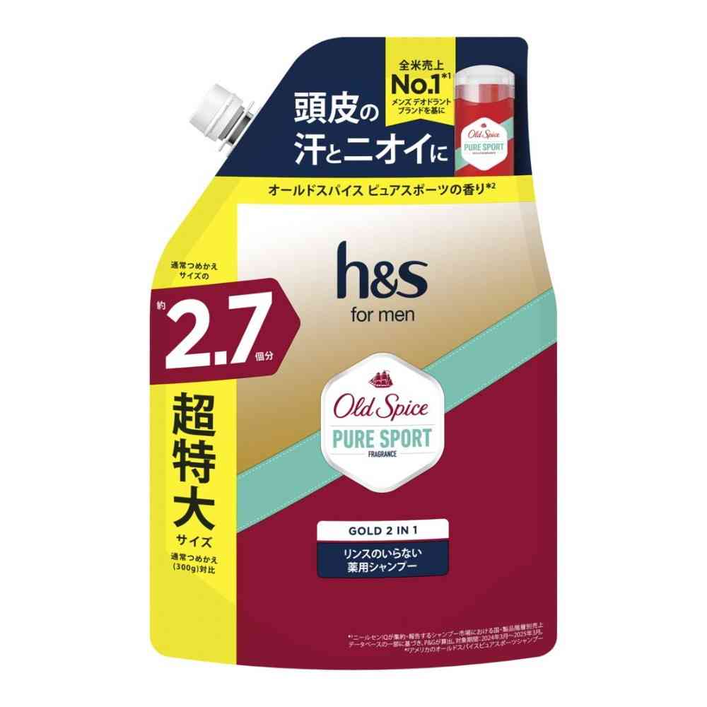 【医薬部外品】h&s for men ゴールド2in1シャンプー ピュアスポーツ 詰替 800g