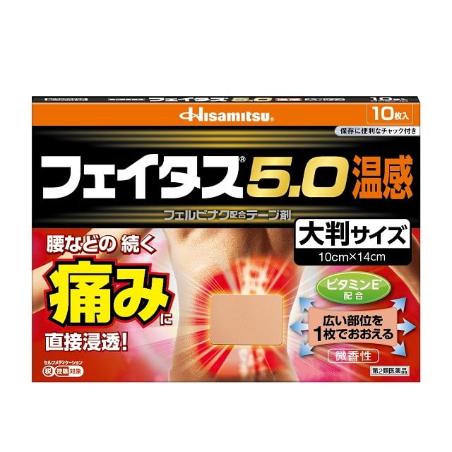 【第2類医薬品】久光製薬 フェイタス5.0温感大判サイズ 10枚 【セルフメディケーション税制対象】