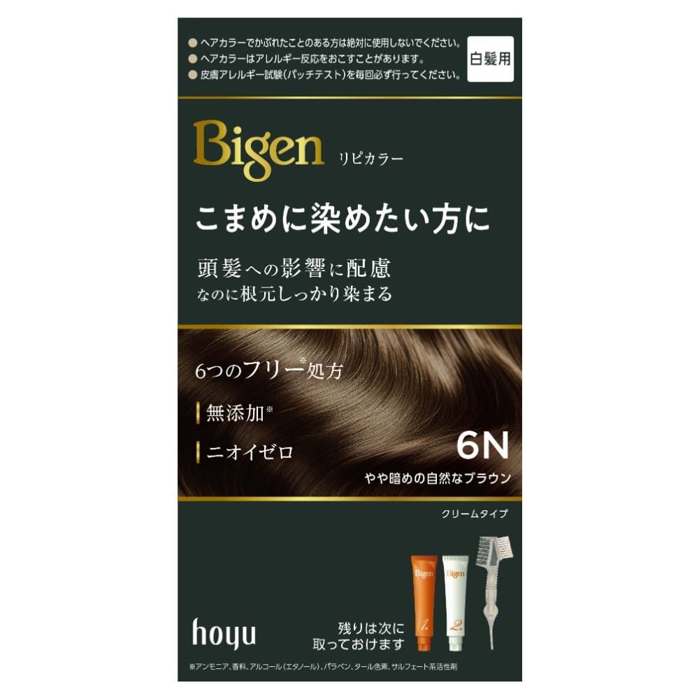 【医薬部外品】ホーユー ビゲン リピカラー 6N やや暗めな自然なブラウン1剤 40g + 2剤 40g