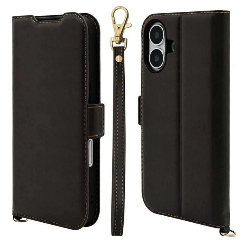 テレホンリース iPhone16 ケース カバー ブラック