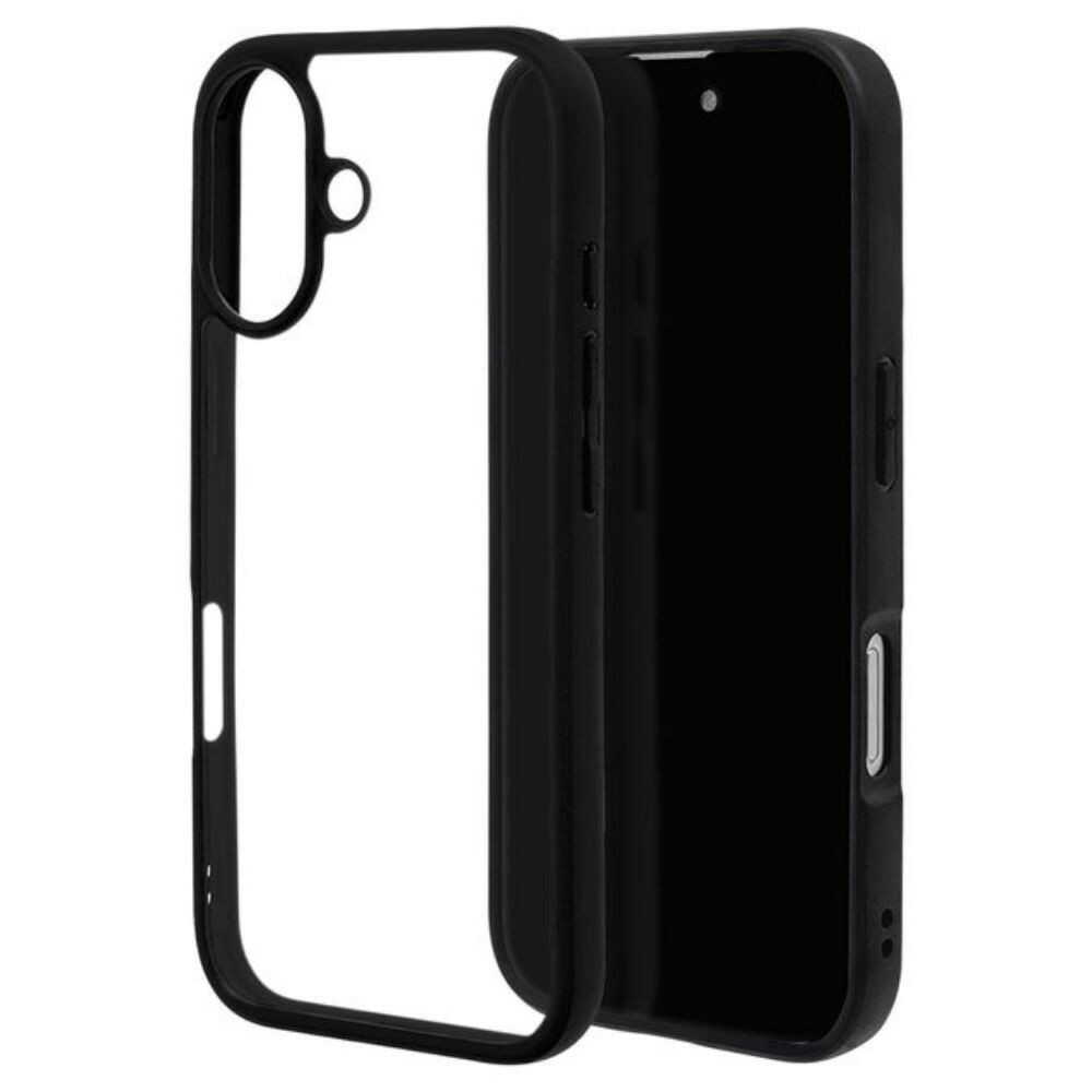 テレホンリース iPhone16 ケース カバー ライノックス 耐衝撃吸収 MIL規格 クリア ブラック×クリア