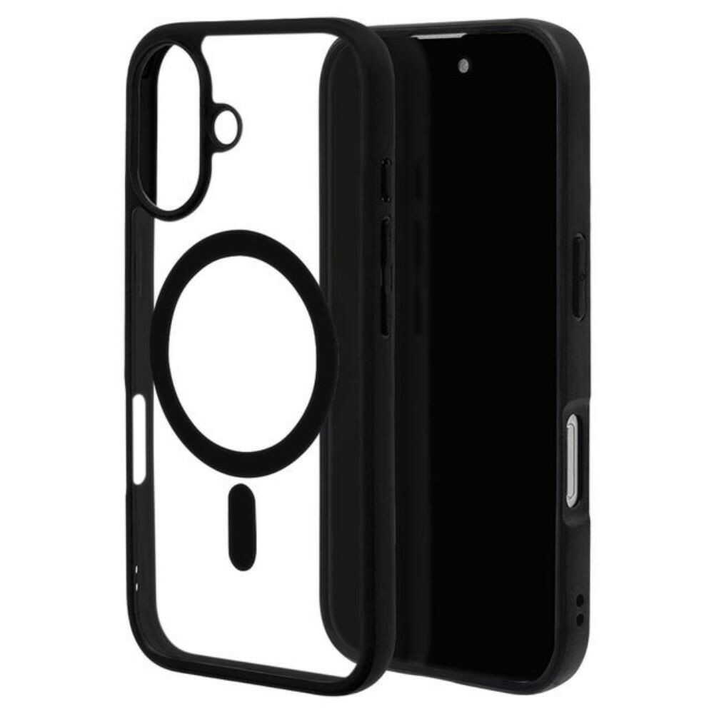 テレホンリース iPhone16 ケース カバー MagSafe対応 ブラック×クリア