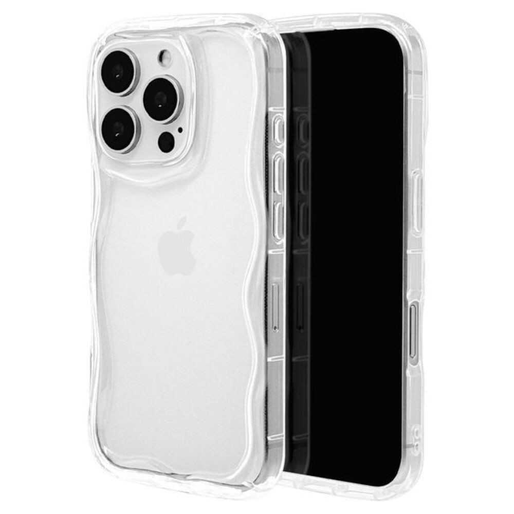 テレホンリース iPhone16Pro ソフトケース TPU クリア ウェーブ