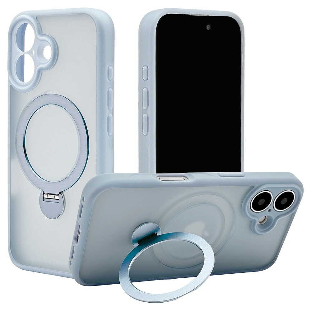 テレホンリース iPhone16 360°回転スタンド フロストブルー 8290IP461ZSFSLBL