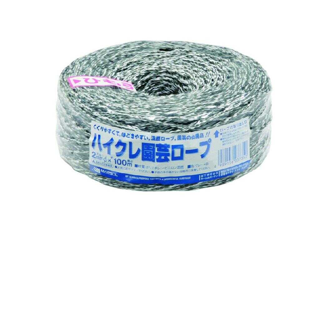 日本マタイ ハイクレ園芸ロープ グレー／白 1本