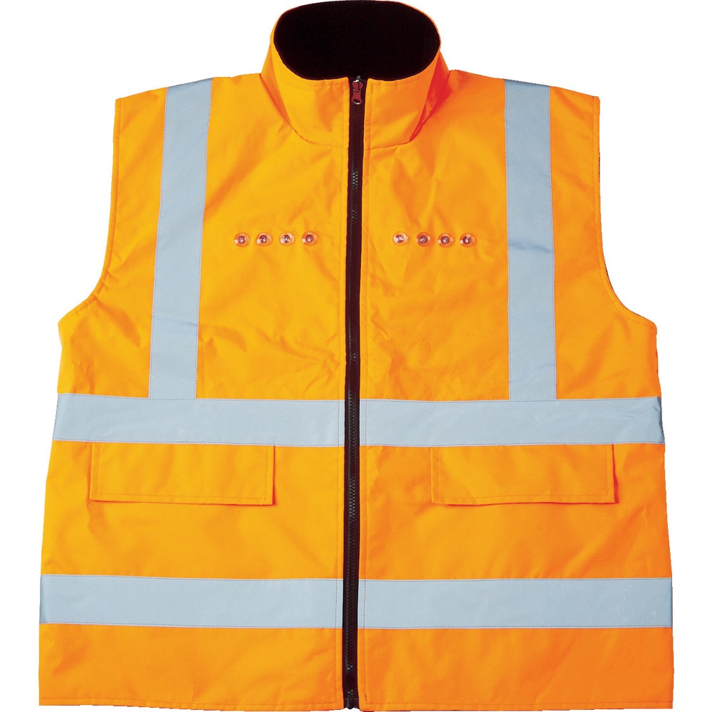 フリース付安全ベスト　ＬＥＤ付　オレンジ　ＴＦＡＢＬＯ　メーカー直送 ▼返品・キャンセル不可[他商品との同時購入不可]