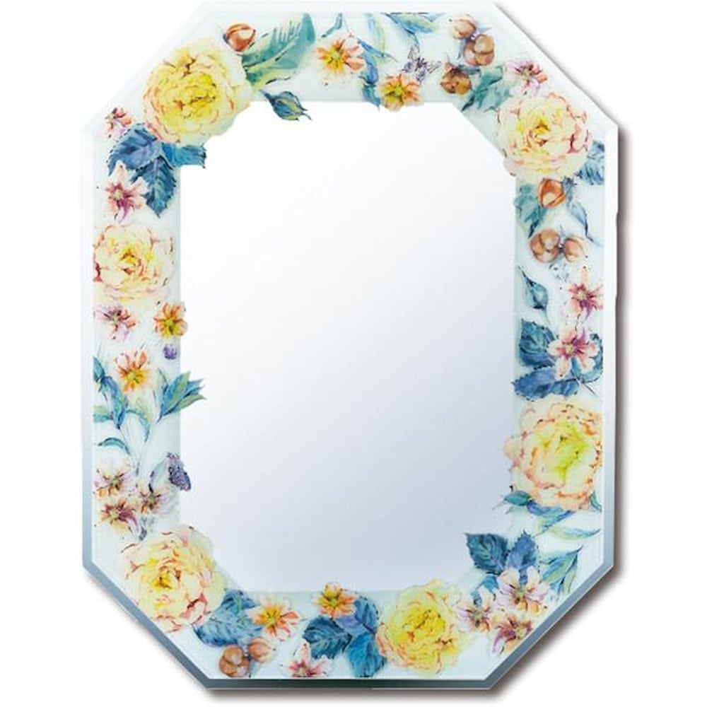 八角ミラー 「イエローローズ」 【直送品】 返品・キャンセル・他商品と同時購入は不可