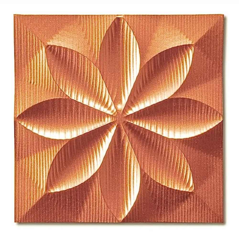 プラデック ウォール アート「フローラル」 メタルオレンジ 【直送品】 返品・キャンセル・他商品と同時購入は不可