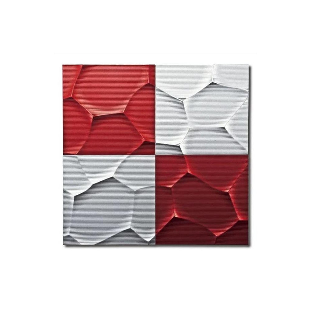 ウォール アート「クラック」 シルバー＆メタルレッド 【直送品】 返品・キャンセル・他商品と同時購入は不可