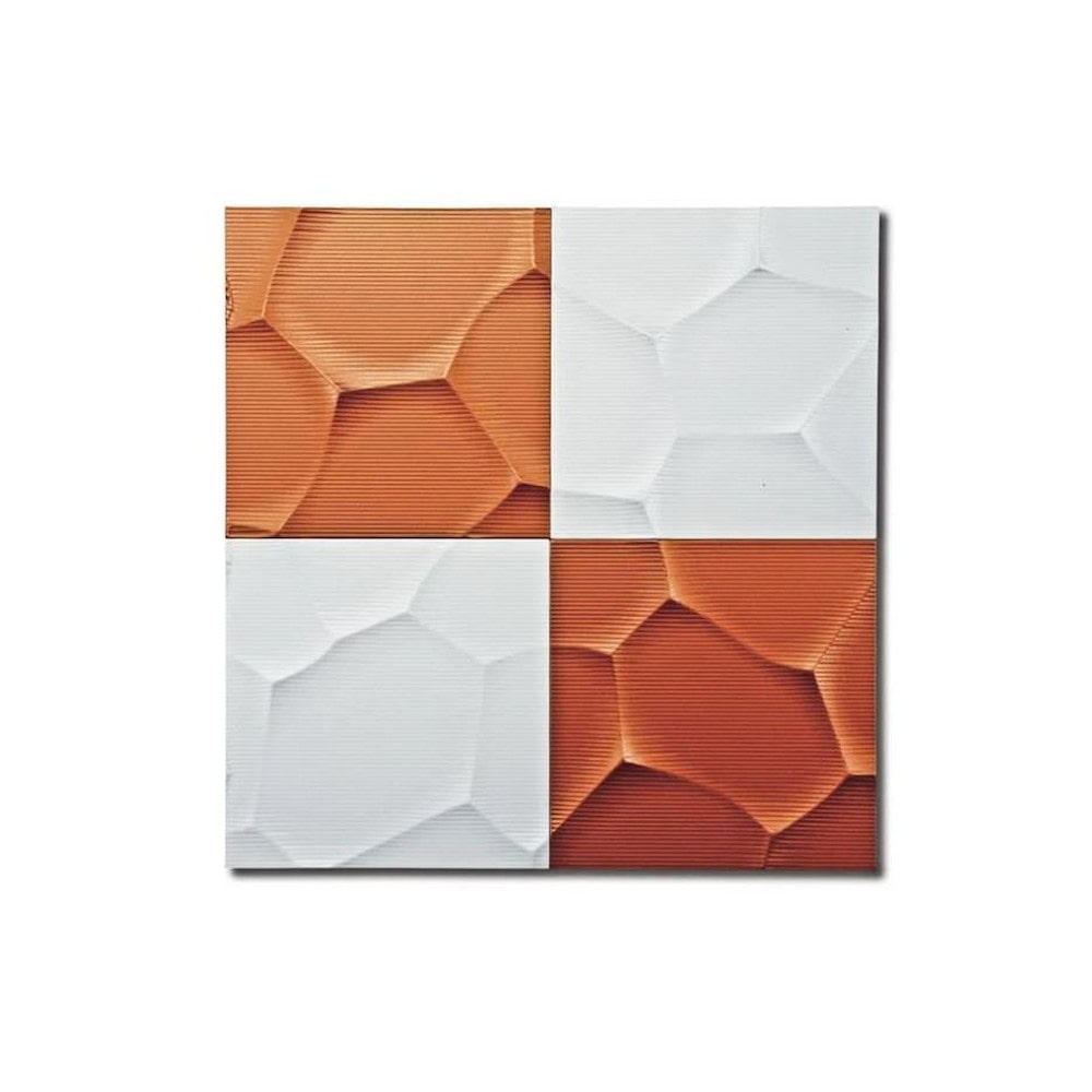 ウォール アート「クラック」 ホワイト＆メタルオレンジ 【直送品】 返品・キャンセル・他商品と同時購入は不可