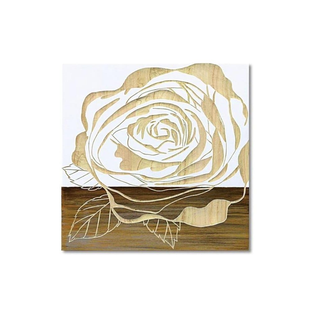 ウッド スカルプチャー アート「ローズ2」 WH+NP 【直送品】 返品・キャンセル・他商品と同時購入は不可