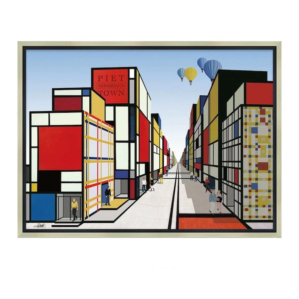 アートパネル 白石 創多 「モンドリアンのミュージアムタウン」 【直送品】 返品・キャンセル・他商品と同時購入は不可