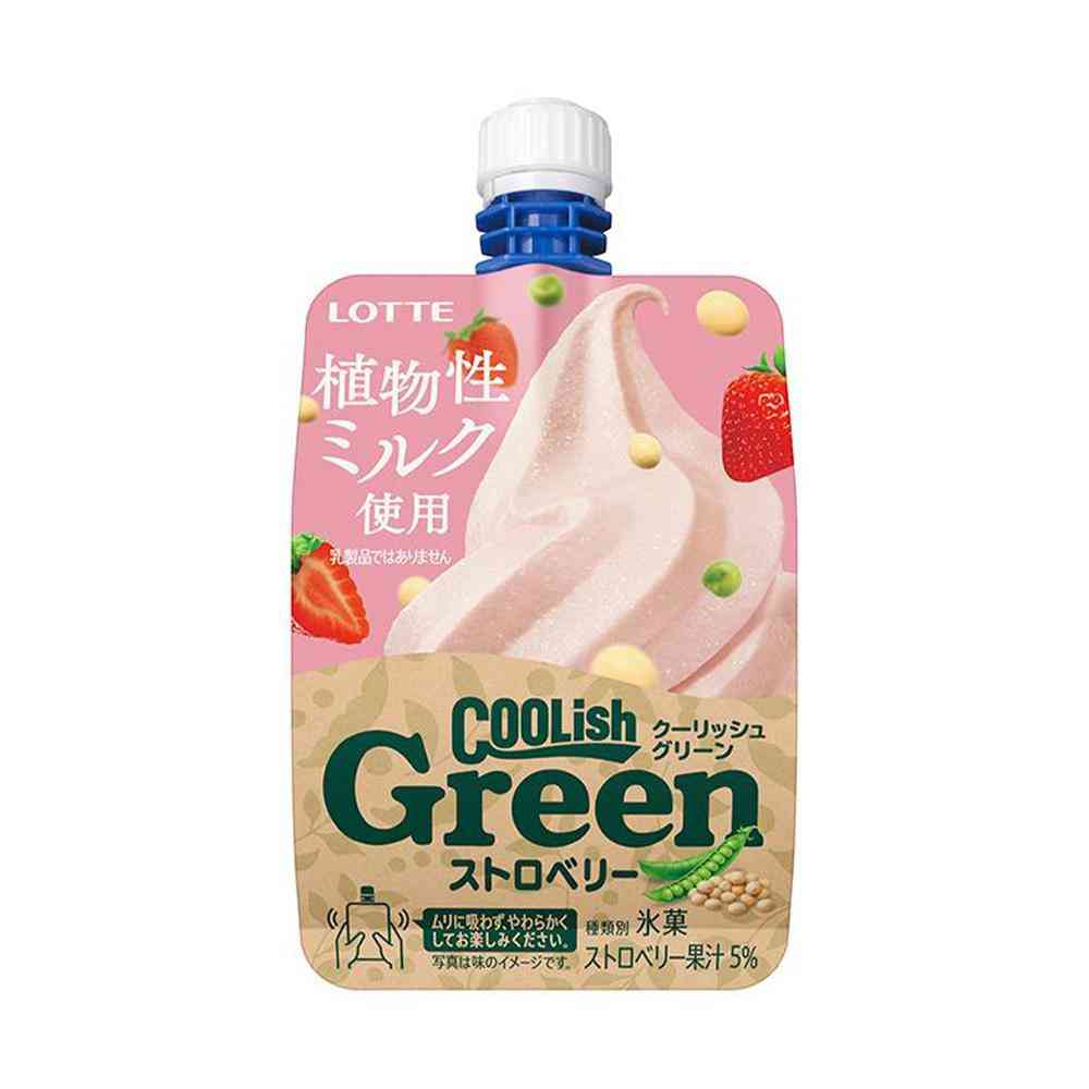 ◆ロッテ クーリッシュ Green ストロベリー135ml×24個[直送品・クール便] 返品・キャンセル・他商品と同時購入は不可