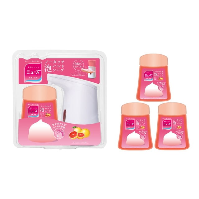 ミューズ ノータッチ グレープフルーツ 本体＋詰替3個セット