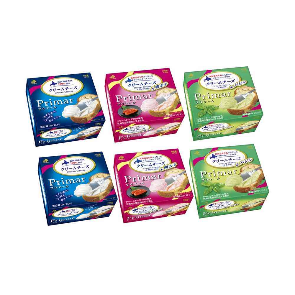 ◆[冷蔵]北海道乳業 Primar（プリマール）クリームチーズ 全3種セット（各2個） [直送品・クール便] 返品・キャンセル・他商品と同時購入は不可