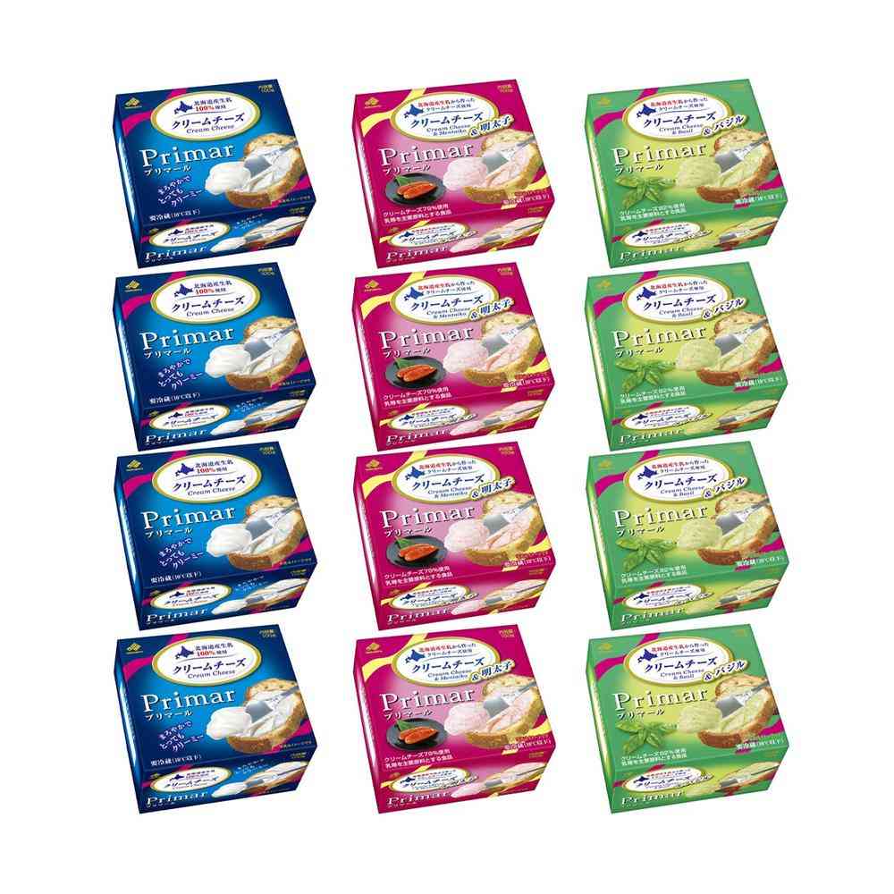 ◆[冷蔵]北海道乳業 Primar（プリマール）クリームチーズ 全3種セット（各4個）[直送品・クール便] 返品・キャンセル・他商品と同時購入は不可