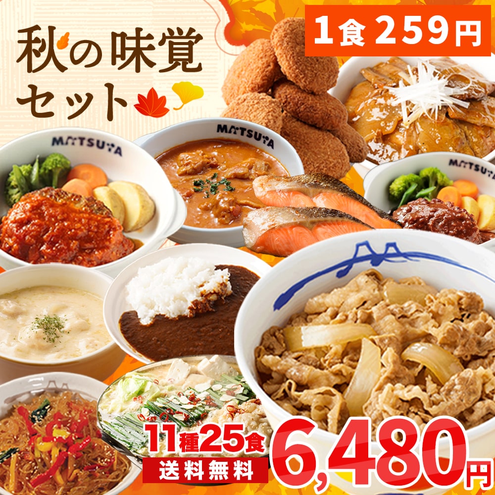 秋の味覚セット 11種25食 牛丼 牛めしの具 【 冷凍 】松屋 ぎゅうどん 牛どんの具