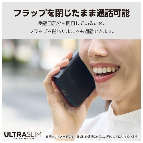 エレコム(ELECOM) PM-F243PLFUBK(ブラック) らくらくスマートフォン a / らくらくスマートフォン Lite MR01用 ケース レザー 手帳型 超軽量