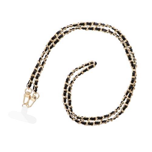 MSソリューションズ LN-SS06-BK ブラック スマートフォン 汎用 ショルダーストラップ 編み込みチェーンタイプ