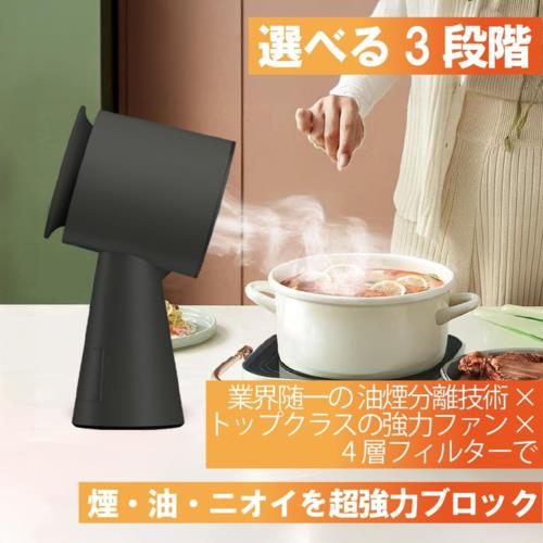 リヴィーズ(livease) Livease リヴィーズ 卓上換気扇 卓上レンジフード マットブラック DVF-011MB 卓上吸煙機 油煙分離 翌日の残り香解消