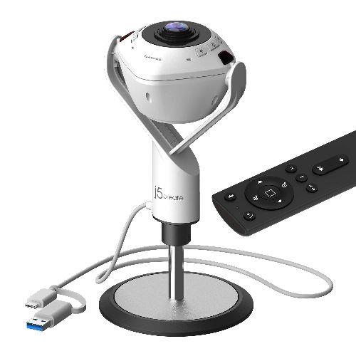 ジェイファイブ クリエイト JVU368 ホワイト USB スピーカーフォン搭載 360°パノラマ Webカメラ