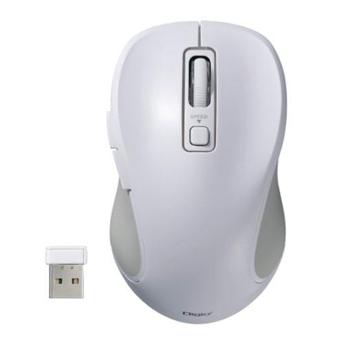 ナカバヤシ MUS-RKF214W ホワイト 無線静音5ボタンBlueLEDマウス