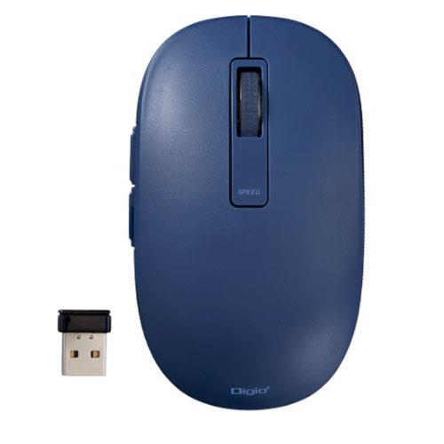 ナカバヤシ MUS-RKF218NB(ネイビー) 無線静音5ボタンBlueLEDマウス