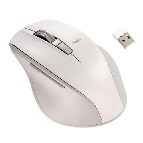 ナカバヤシ MUS-RKF164GY(グレージュ) 高速スクロールホイール搭載 神速シリーズ無線静音5ボタンBlueLEDマウス