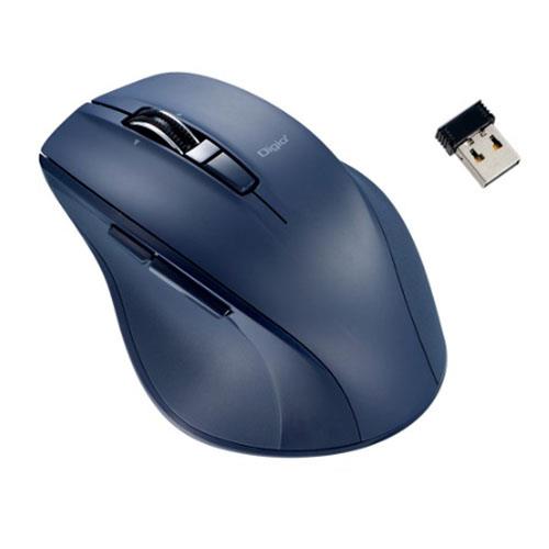ナカバヤシ MUS-RKF164NB(ネイビー) 高速スクロールホイール搭載 神速シリーズ無線静音5ボタンBlueLEDマウス