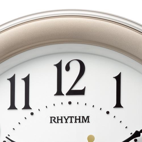 RHYTHM(リズム) 8MY563SR18 ゴールドメタリック色 白 電波掛け時計 フィットウェーブ
