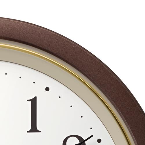 RHYTHM(リズム) 8MY564SR06 茶メタリック色 白 電波掛け時計 フィットウェーブ