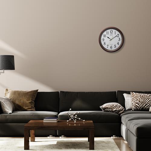 RHYTHM(リズム) 8MY565SR06 茶メタリック色 白 電波掛け時計 フィットウェーブ