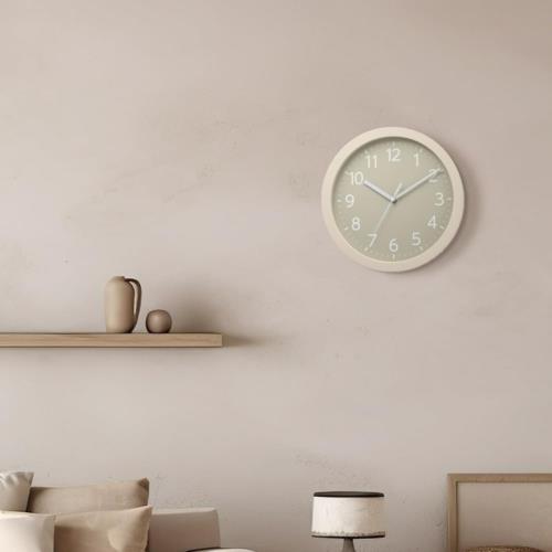 RHYTHM(リズム) 8MGA43ND38 ベージュ クオーツ掛け時計 連続秒針 見やすいフォント