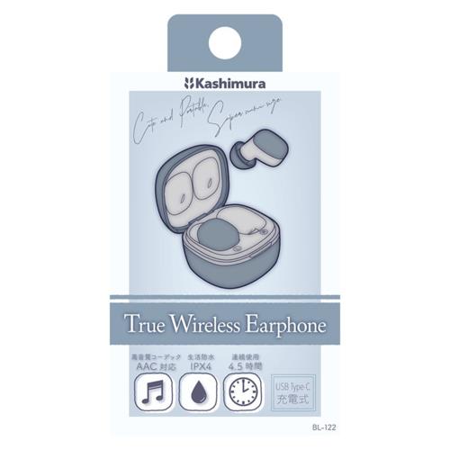 カシムラ(Kashimura) BL-122 ブルー 完全ワイヤレス ステレオイヤホン AAC ミニ
