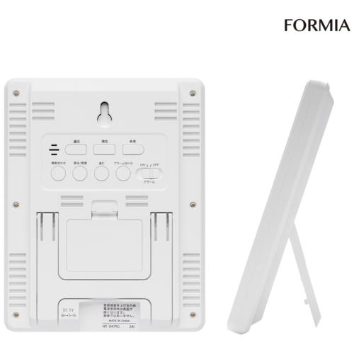 保土ヶ谷電子販売 HT-047RC ホワイト 電波目覚まし時計 置き掛け兼用 Formia フォルミア 温度 湿度 カレンダー スヌーズ ACアダプター付