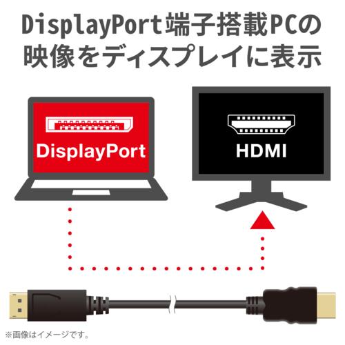エレコム(ELECOM) CAC-DPHDMI10BK ブラック DisplayPort用HDMI変換ケーブル 1m