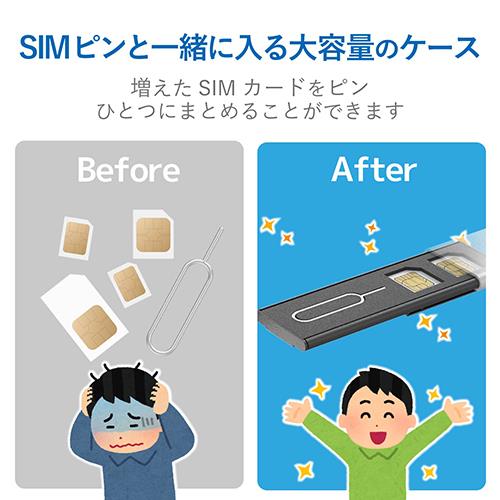エレコム(ELECOM) CMC-SIMC02SV シルバー SIMカードケース memory clip