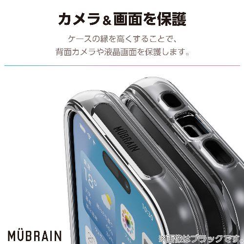 エレコム(ELECOM) PM-A24CHVAIR2WH(ホワイト×クリア) iPhone16 Pro ケース ハイブリッド 衝撃吸収 軽量 カメラレンズ保護設計 MUBRAIN