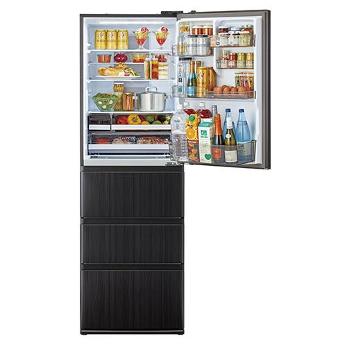 【標準設置料金込】アクア(AQUA) AQR-V46R-K ウッドブラック DELIE+ 4ドア冷蔵庫 右開き 458L 幅595mm