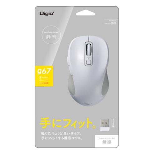 ナカバヤシ MUS-RKF214W ホワイト 無線静音5ボタンBlueLEDマウス