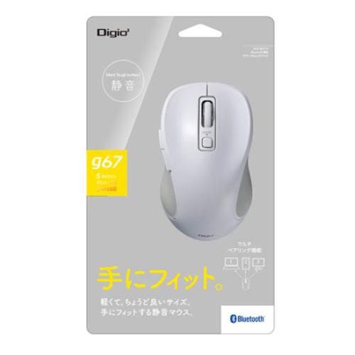 ナカバヤシ MUS-BKF215W ホワイト Bluetooth静音5ボタンBlueLEDマウス