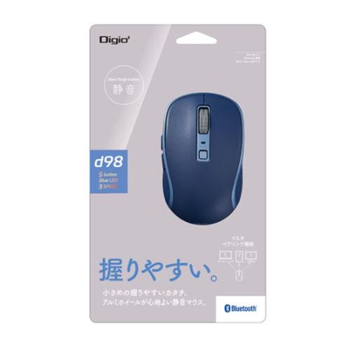 ナカバヤシ MUS-BKF217NB(ネイビー) Bluetooth静音5ボタンBlueLEDマウス