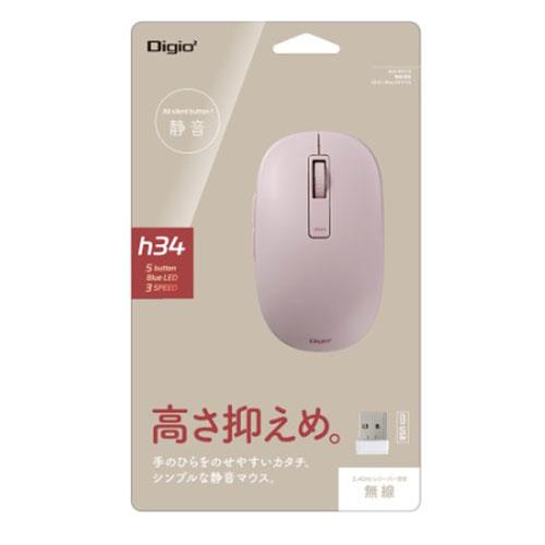 ナカバヤシ MUS-RKF218P(ピンク) 無線静音5ボタンBlueLEDマウス