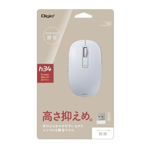 ナカバヤシ MUS-RKF218W(ホワイト) 無線静音5ボタンBlueLEDマウス