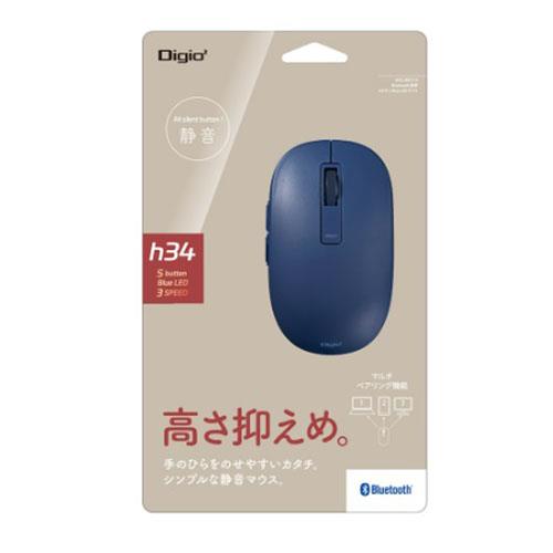 ナカバヤシ MUS-BKF219NB(ネイビー) Bluetooth静音5ボタンBlueLEDマウス