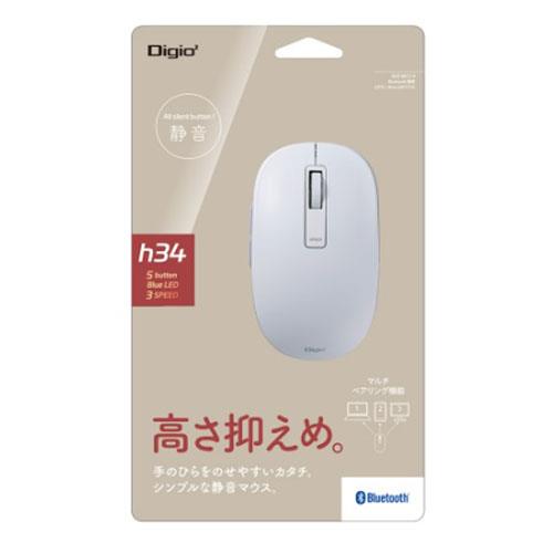 ナカバヤシ MUS-BKF219W(ホワイト) Bluetooth静音5ボタンBlueLEDマウス