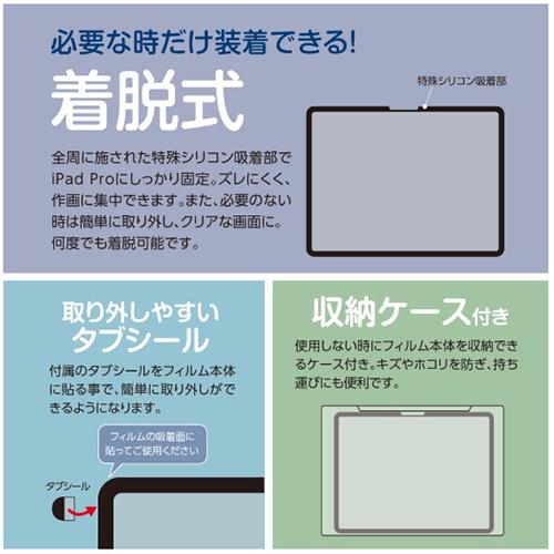 ナカバヤシ TBF-IPP242FDGPK 13インチ iPad Pro(M4) 用着脱式ペーパータッチフィルム