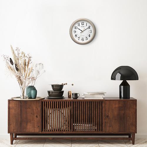 RHYTHM(リズム) 8MY563SR18 ゴールドメタリック色 白 電波掛け時計 フィットウェーブ