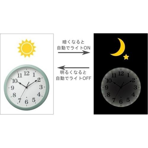 RHYTHM(リズム) 8MGA41ND04 ブルー クオーツ掛け時計 連続秒針 見やすいフォント 暗所自動点灯